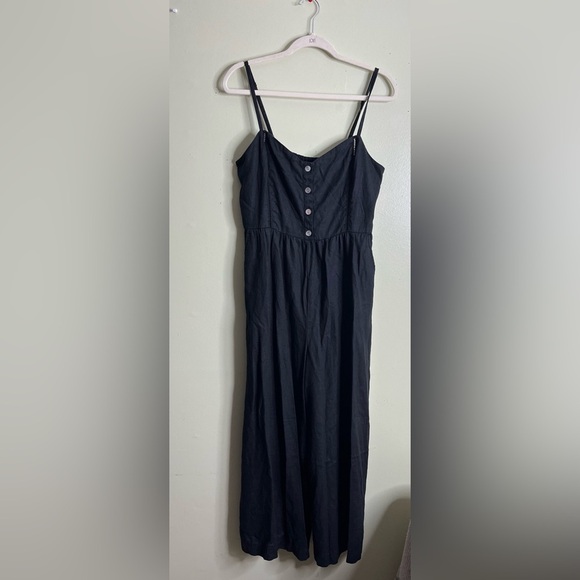 Madewell Black Sleeveless Wide-Leg Jumpsuit in 100% Linen, size 12 - Picture 2 of 16